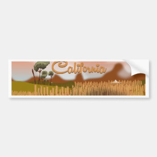California Travel Poster Cartoon Bumper Sticker