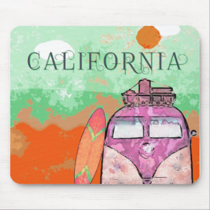 California Travel Poster Mouse Pad
