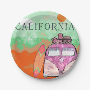 California Travel Poster Paper Plate