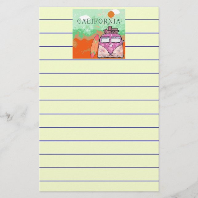 California Travel Poster Stationery (Front)