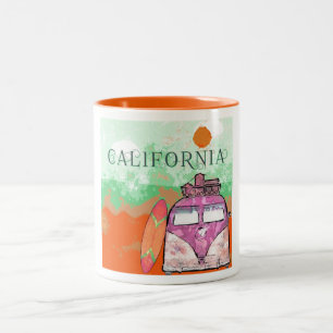 California Travel Poster Two-Tone Coffee Mug
