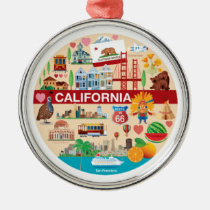 California Travels Metal Ornament
