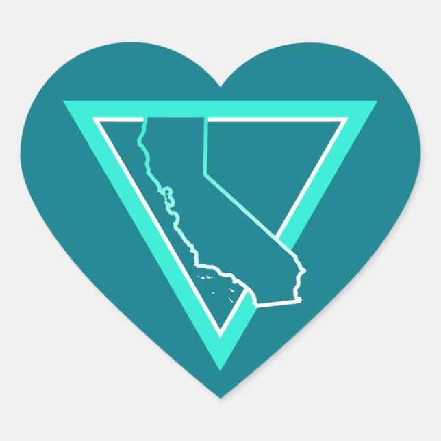 california triangle heart sticker (Front)