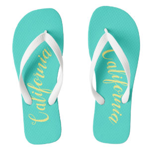 California Turquoise Yellow Thongs