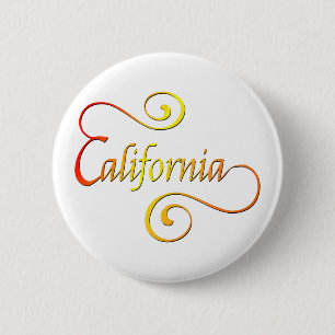 California Typography Art 6 Cm Round Badge
