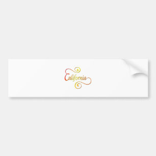 California Typography Art Bumper Sticker