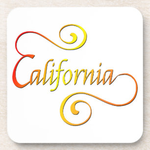 California Typography Art Coaster