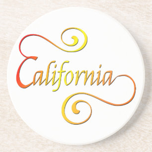 California Typography Art Coaster