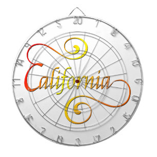 California Typography Art Dartboard