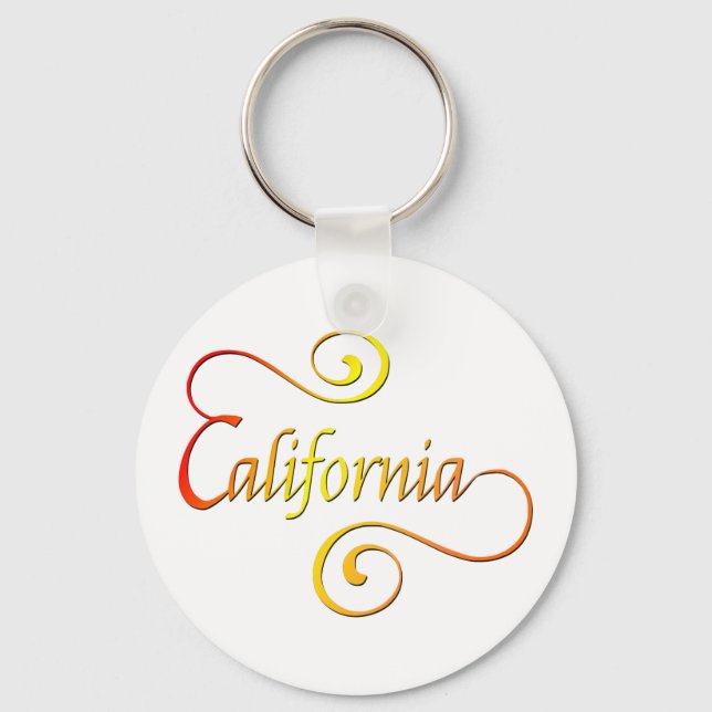 California Typography Art Key Ring (Front)