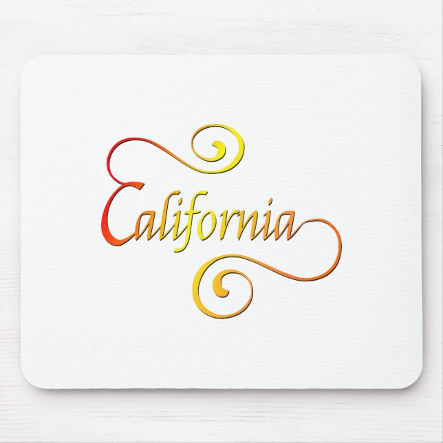 California Typography Art Mouse Pad (Front)