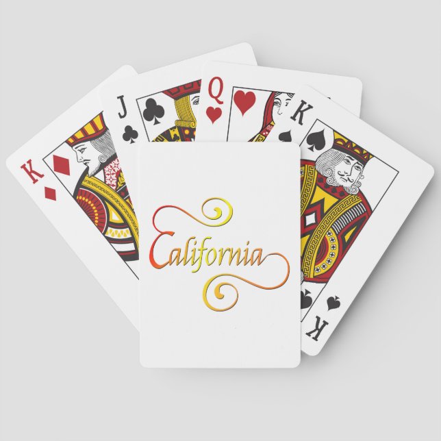California Typography Art Playing Cards (Back)