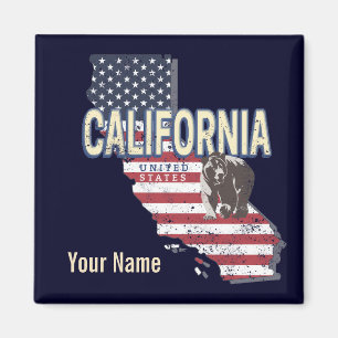 California United States Retro State Map Vintage Magnet