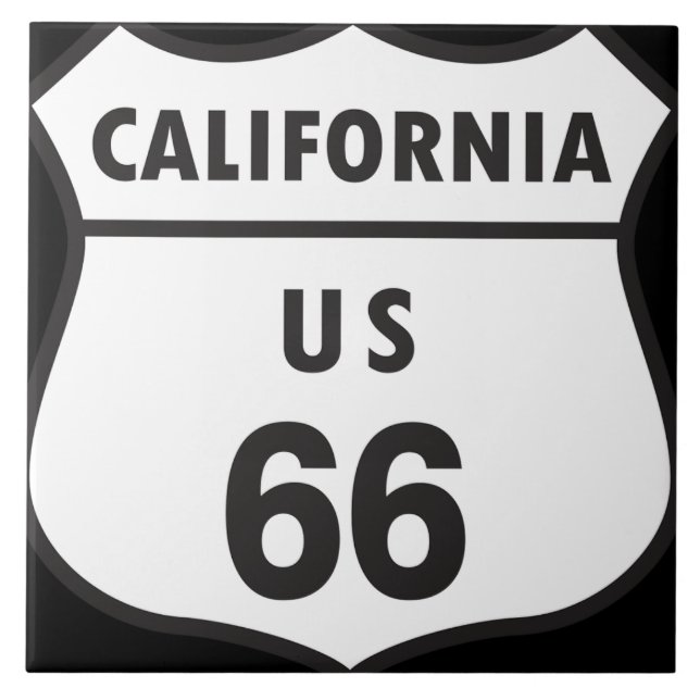 California US 66 Ceramic Tile (Front)