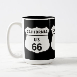 California US 66 Sign Two-Tone Coffee Mug