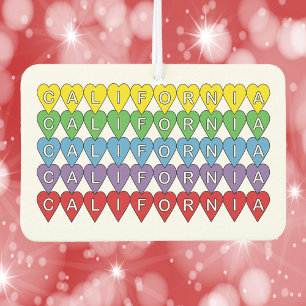 California US State Heart Pattern Car Air Freshener