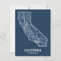 California US State road map - golden state map