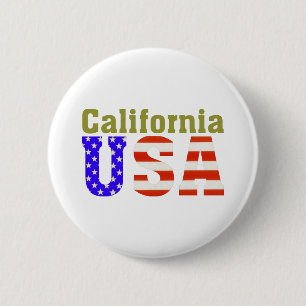 California USA! 6 Cm Round Badge