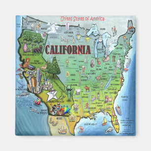 California USA Map Magnet