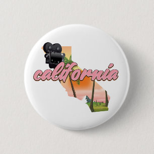 California USA map poster 6 Cm Round Badge