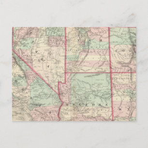 California, Utah, Nevada, Colorado Postcard
