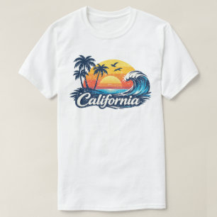 California Vacation Sunset Cute Cali 70s Vintage T-Shirt