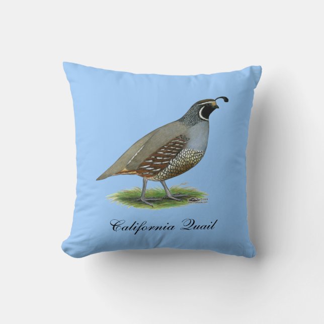 California Valley Quail Cushion (Front)