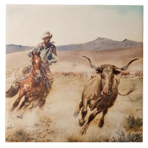 “California Vaquero” by Edward Borein Ceramic Tile