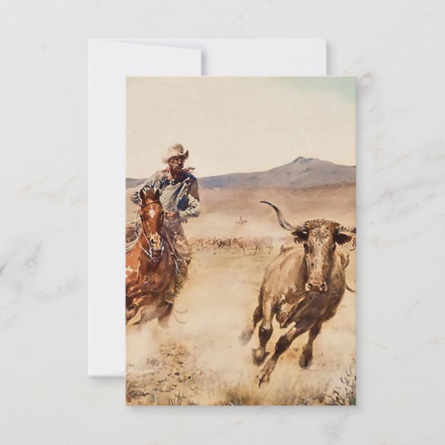 “California Vaquero” by Edward Borein Thank You Card (Front)