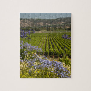 California Vineyard and Purple Flowers Jigsaw Puzzle