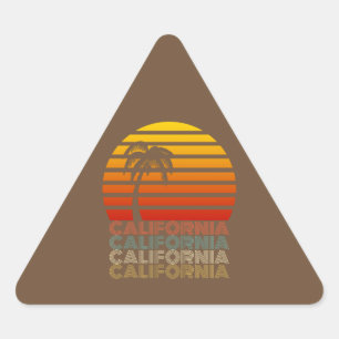 California Vintage Sommer Sunset Sunrise Retro Triangle Sticker