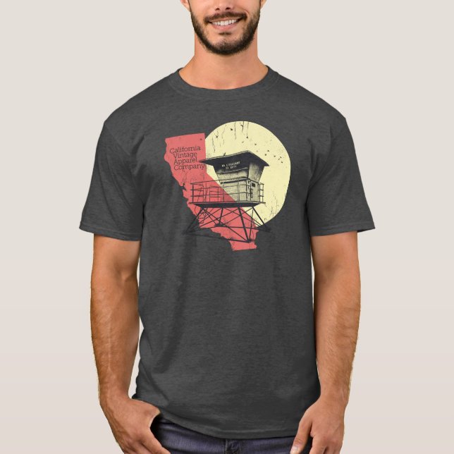 California Vintage Style Lifeguard Tower T-Shirt (Front)