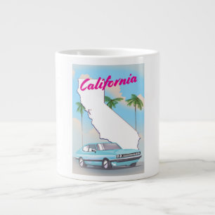 California Vintage style Vacation poster Large Coffee Mug