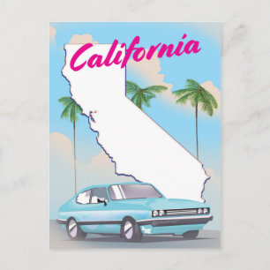 California Vintage style Vacation poster Postcard
