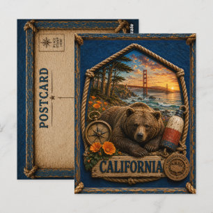 California Vintage Travel Postcard