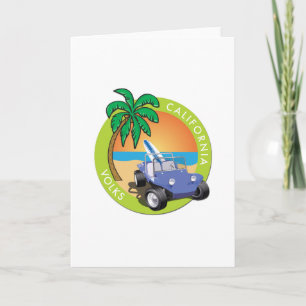 California Volks Dune Buggy with Palms Card