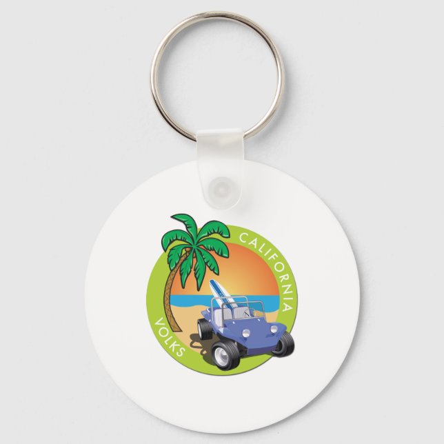 California Volks Dune Buggy with Palms Key Ring (Front)