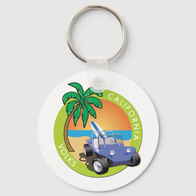 California Volks Dune Buggy with Palms Key Ring (Front)