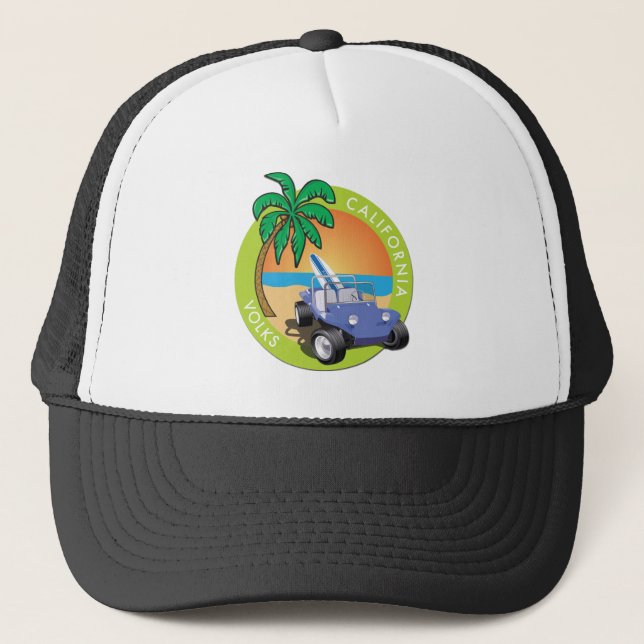 California Volks Dune Buggy with Palms Trucker Hat (Front)