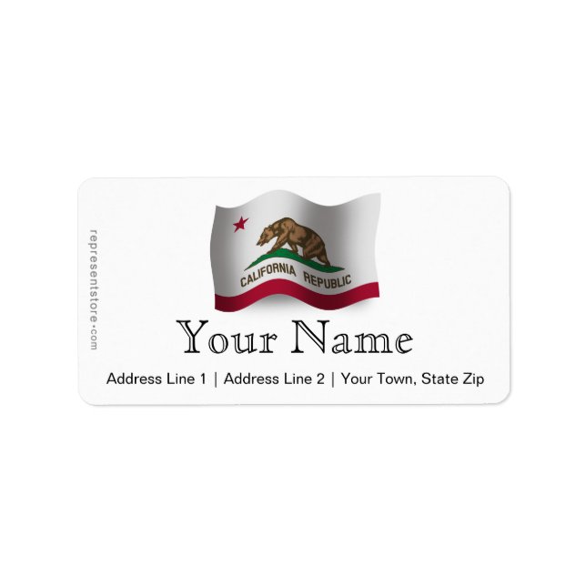 California Waving Flag Label (Front)