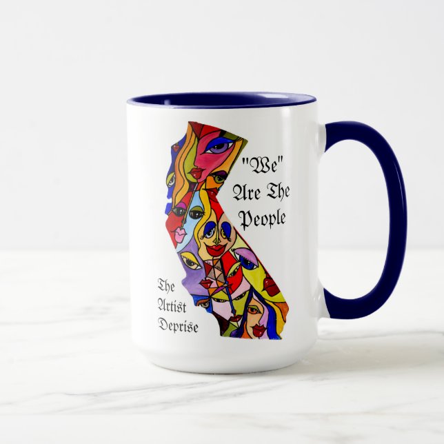 California - We Are The People - Colourful Faces Mug (Right)