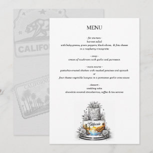 California Wedding Cake Menu
