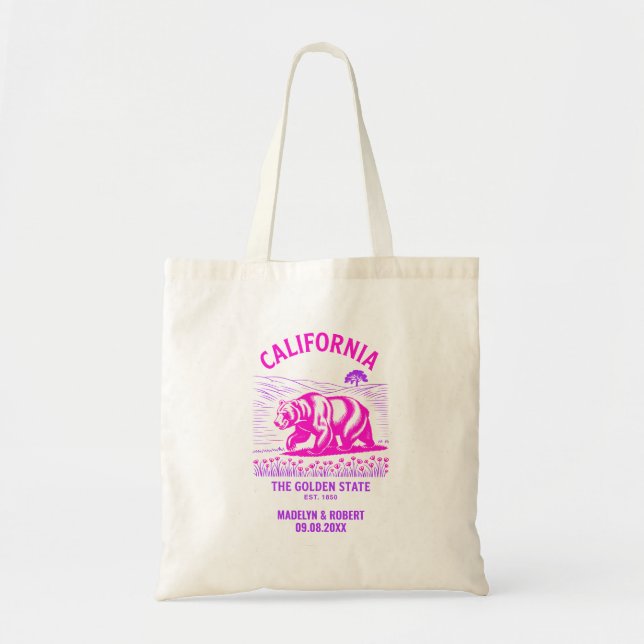 California Wedding Welcome Gift Bridesmaid, Guests Tote Bag (Front)