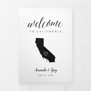 California Wedding Welcome Letter & Itinerary Tri-Fold Programme