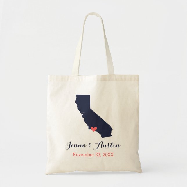 California Wedding Welcome Tote Bag (Front)