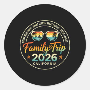 California Weekend 2026 Family Trip 2026 Summer Classic Round Sticker