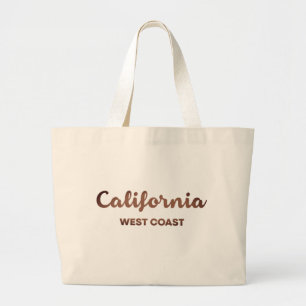 California West Coast Nice Design Text  Large Tote Bag