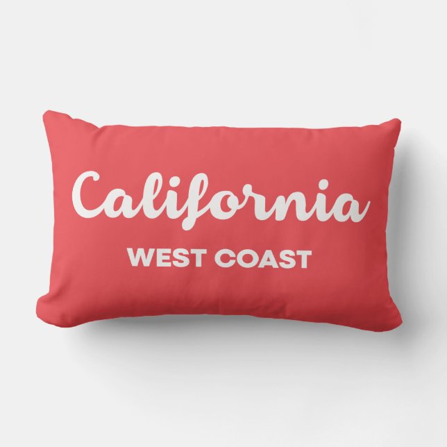 California West Coast Nice Design Text Lumbar Cushion (Front)