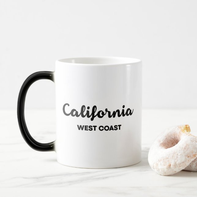 California West Coast Nice Design Text Magic Mug (With Donut)