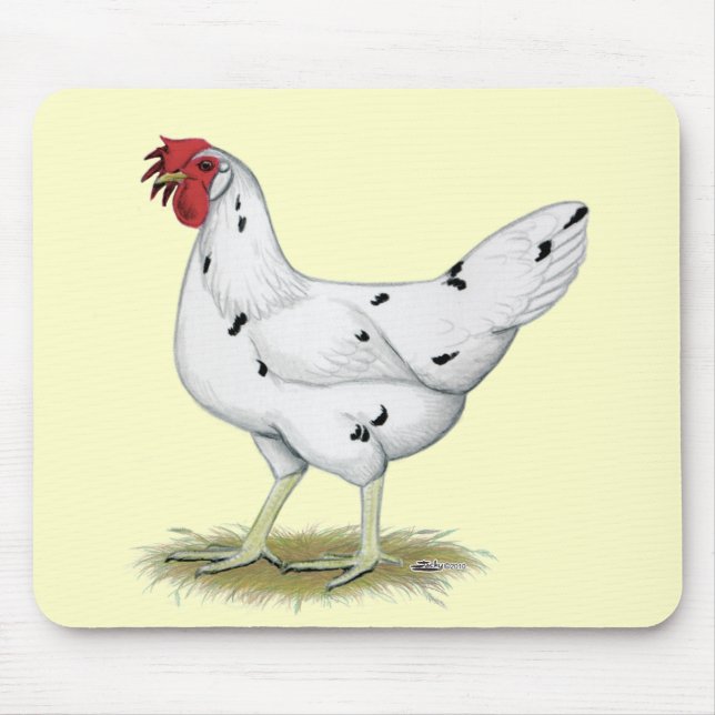 California White Hen Mouse Pad (Front)